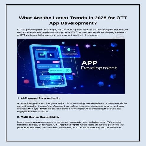 What Are the Latest Trends in 2025 for OTT App Development?
