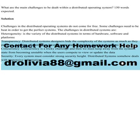 What are the main challenges to be dealt within a distributed operat.pdf