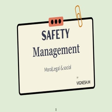 What are the moral, legal and financial reason to manage safety in an organiz...