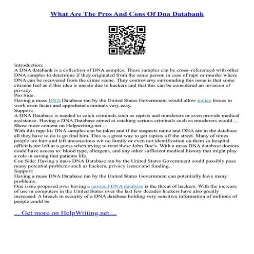 What Are The Pros And Cons Of Dna? – LOHBQ