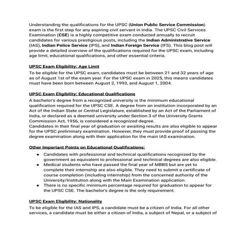 What Are The Qualification For UPSC Exam | KGS Store