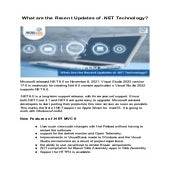 Latest Updates of Dot NET Technology | XcelTec