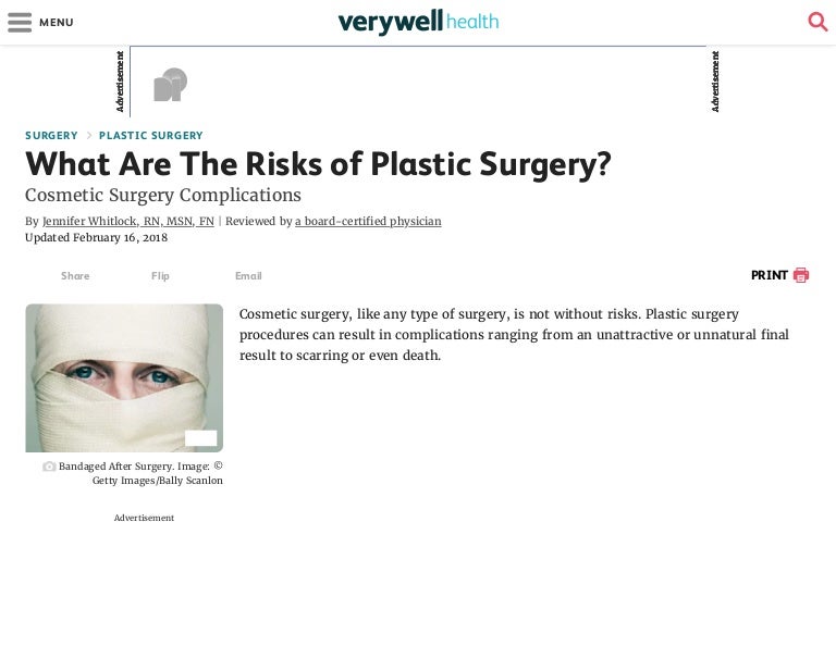 What are the risks of plastic surgery