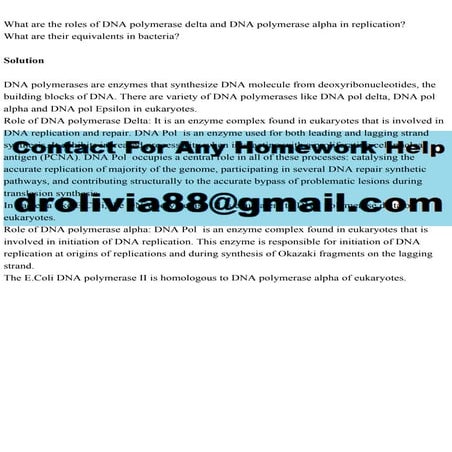 What are the roles of DNA polymerase delta and DNA polymerase alpha .pdf