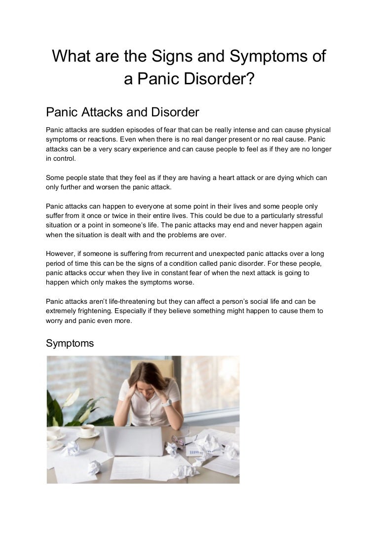 Of physical panic disorder symptoms Panic disorder