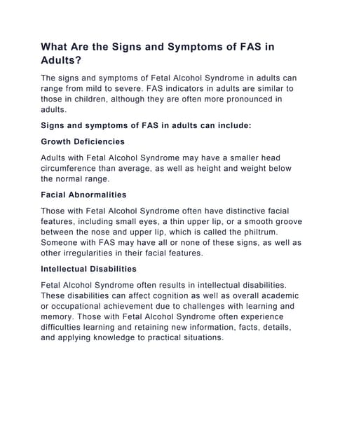 Fetal Alcoholic Syndrome presentation by | PPT