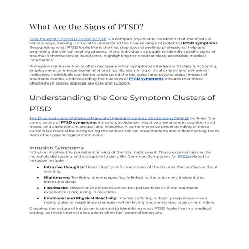 Comprehensive Guide to Recognizing and Treating PTSD Symptoms | PDF