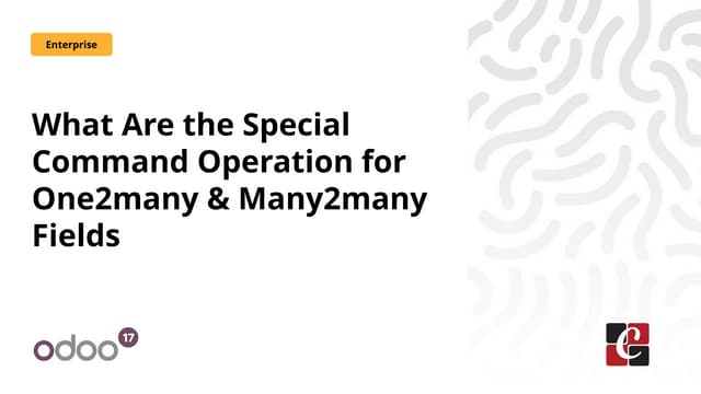 What Are the Special Command Operation for One2many & Many2many Fields