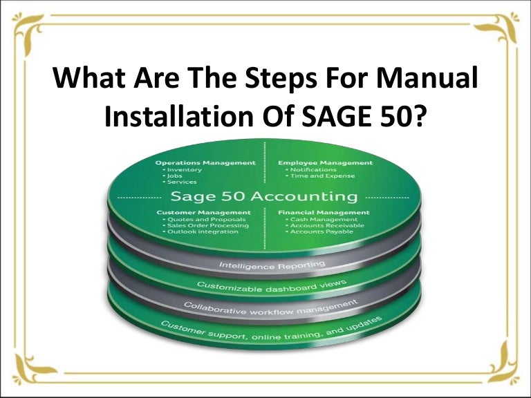 What are the steps for manual installation of sage 50