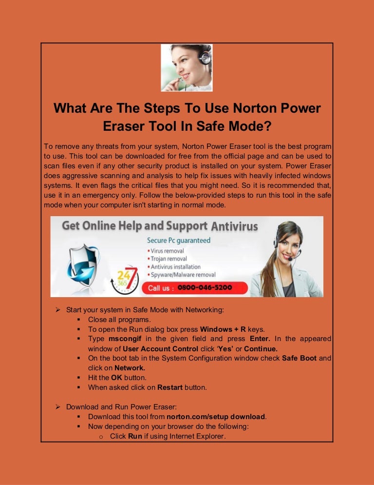 What Are The Steps To Use Norton Power Eraser Tool In Safe Mode?