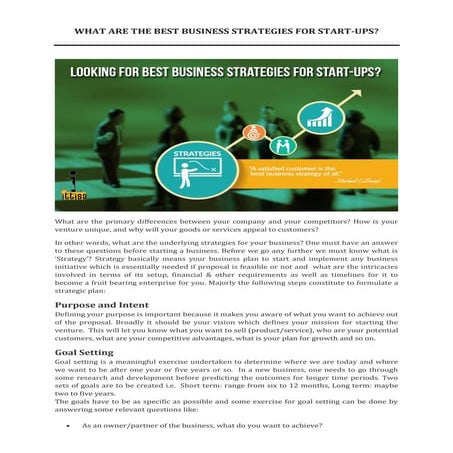 What are the strategies for business startup   ittisa