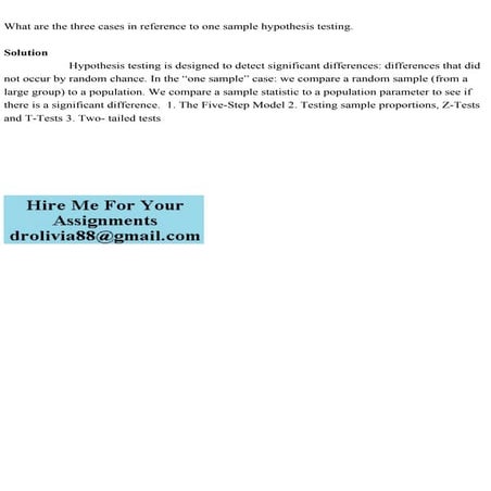 What are the three cases in reference to one sample hypothesis testi.pdf