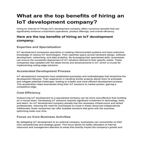 What are the top benefits of hiring an IoT development company?.pdf