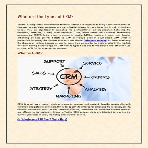 What is CRM? What are the different types of CRM?