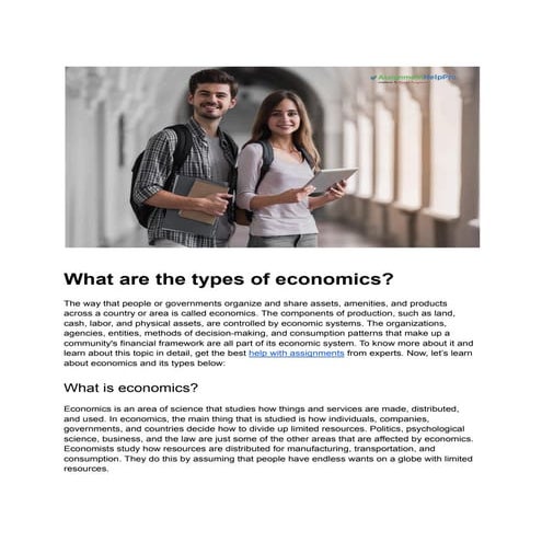 What are the types of economics and other .