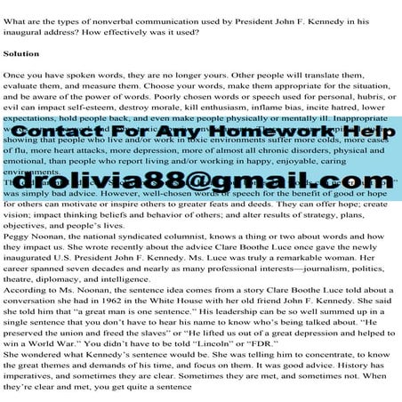 What are the types of nonverbal communication used by President John.pdf