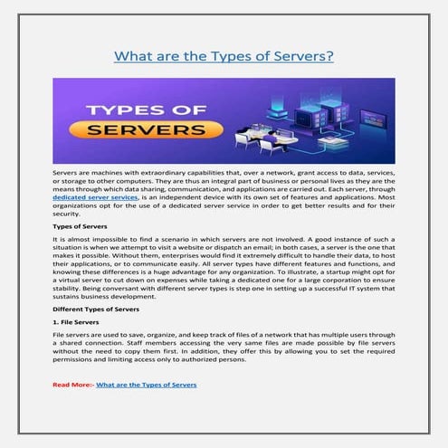 What are the Types of Servers |  Definition, Types, and Features