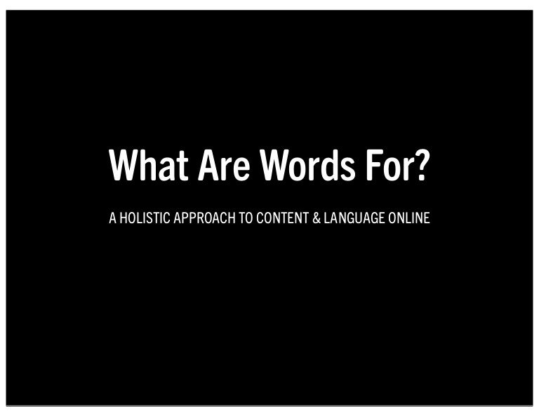 What Are Words For 