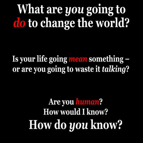 What are you going to do to change the world?