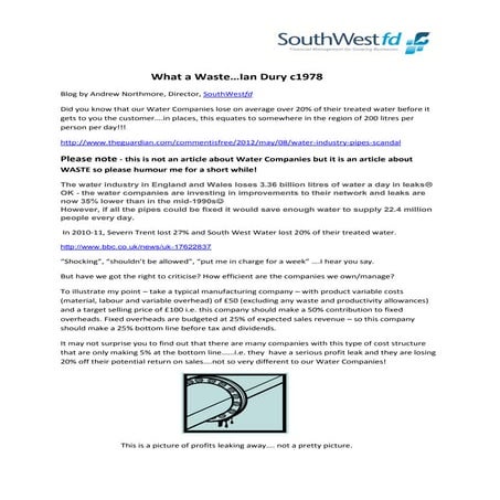 What a waste (in a business)