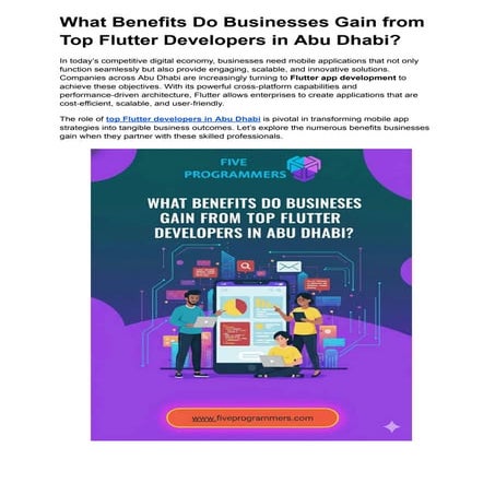 What Benefits Do Businesses Gain from Top Flutter Developers in Abu ...