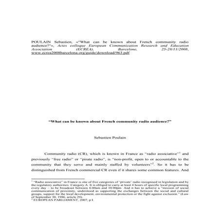 What can be known about french community radio audience ?