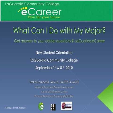 What Can I Do With My Major?