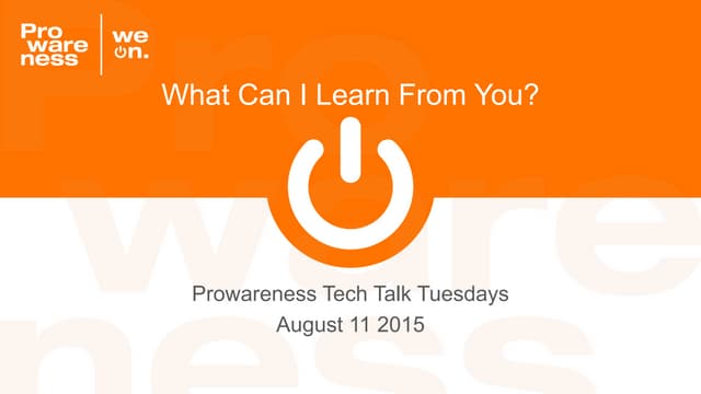 What Can I Learn From You?