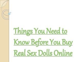 What Can You Expect When You Buy Real Sex Dolls Online?