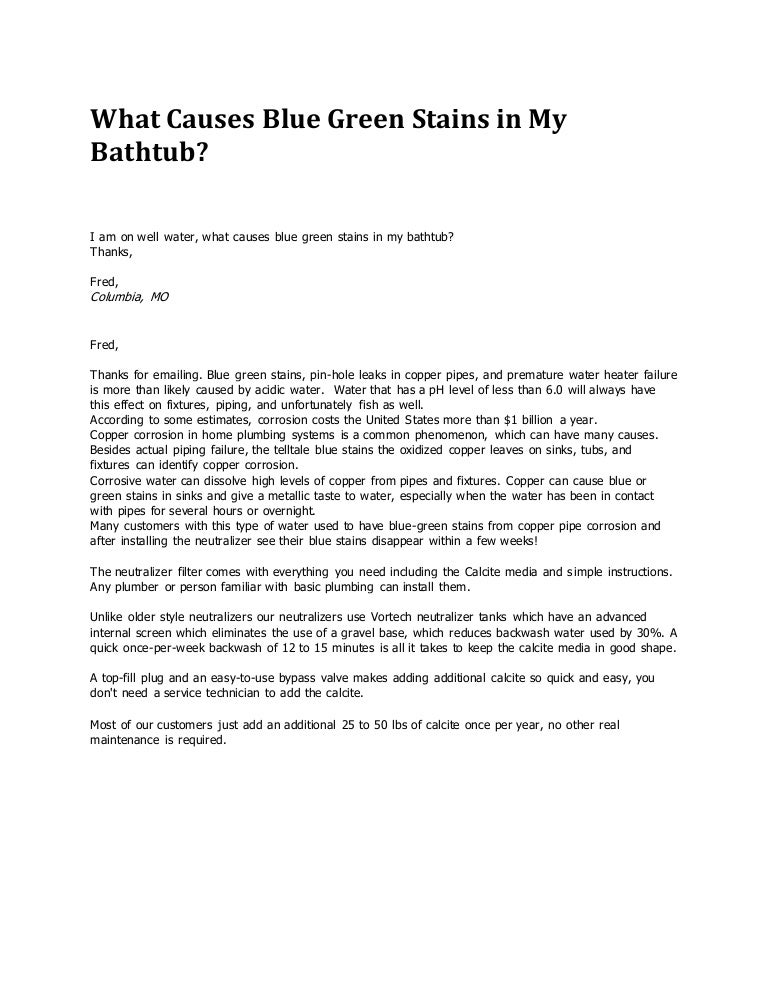 What Causes Blue Green Stains in My Bathtub?