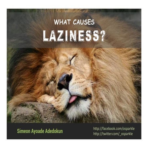 What Causes Laziness? - By Simeon Adedokun