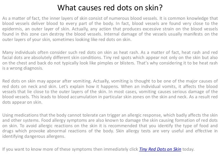 What causes red dots on skin