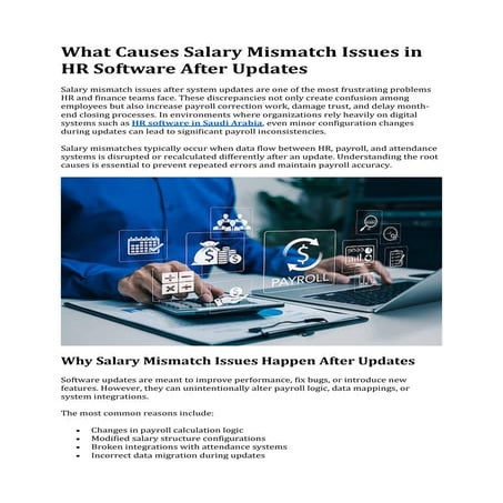 What Causes Salary Mismatch Issues in HR Software After Updates | PDF