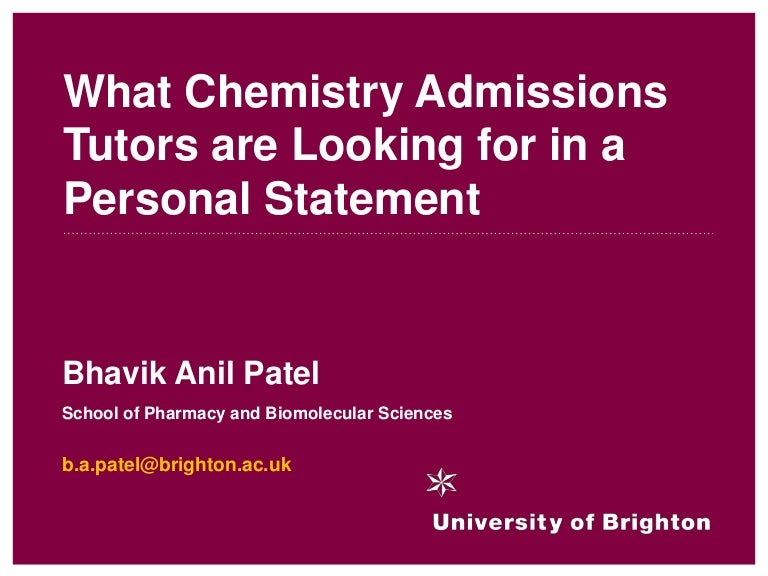 chemistry personal statement