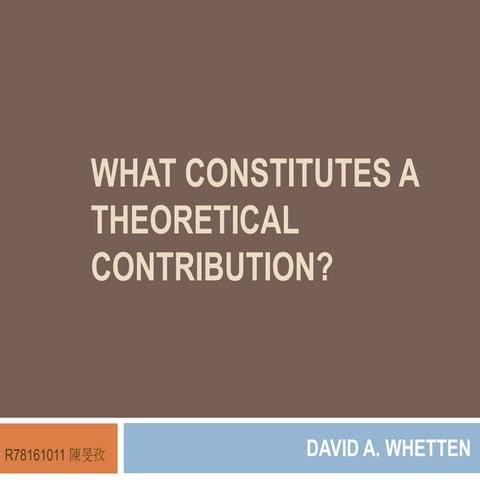 What constitutes a theoretical contribution