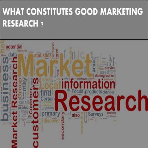 What constitutes good marketing research 
