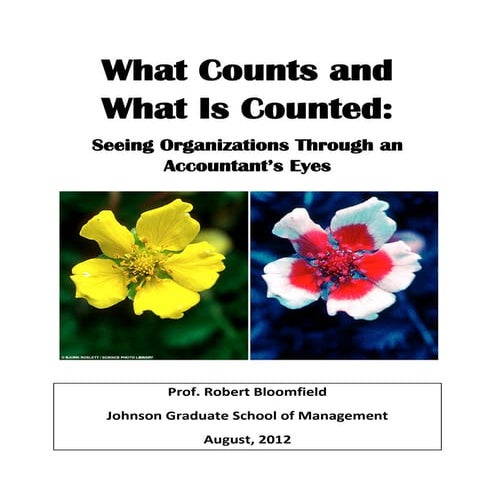 What Counts And What Is Counted by Prof. Rob Bloomfield