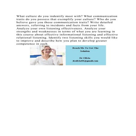 What culture do you indentify most with What communication traits d.docx