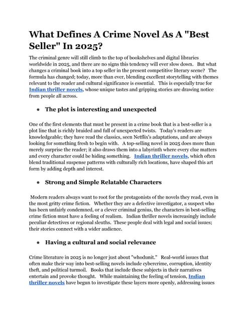 What Defines A Crime Novel As A "Best Seller" In 2025?