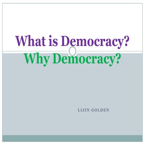 what is democracy and why democracy needed?