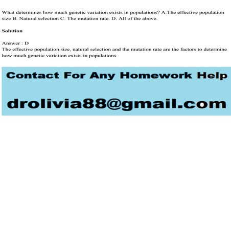 What determines how much genetic variation exists in populations A..pdf