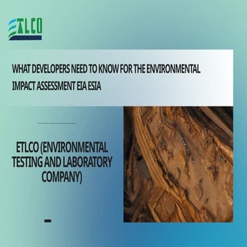 What Developers Need to Know for the Environmental Impact Assessment EIA ESIA