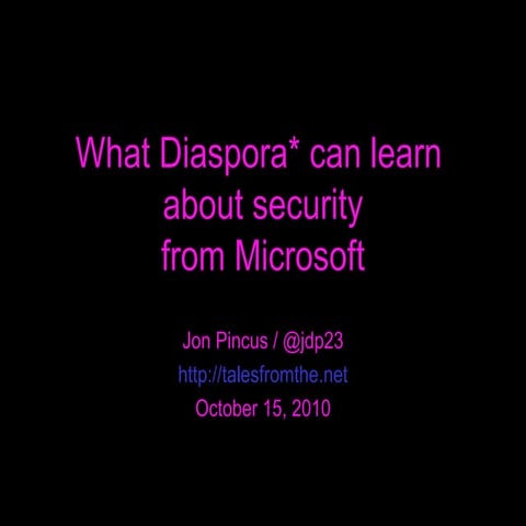 What Diaspora can learn from Microsoft