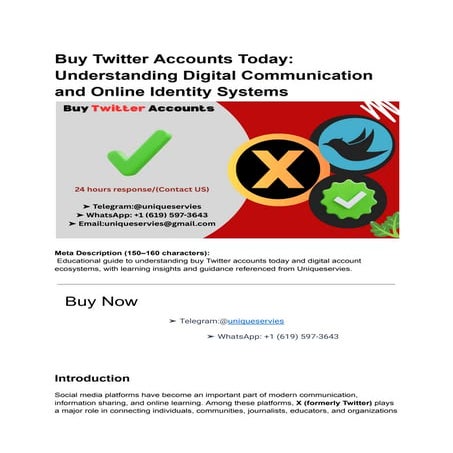 Educational Insights into Buying Twitter Accounts and Digital Identity ...