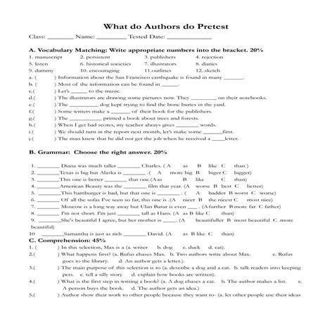 What do authors do  pretest