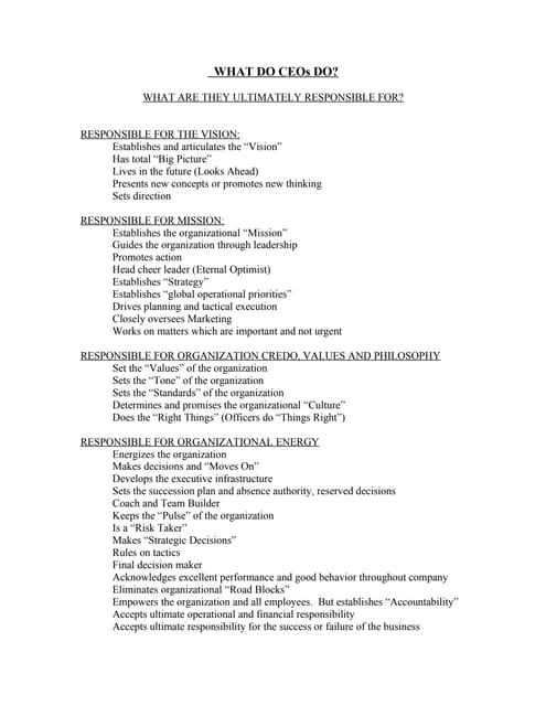 What do CEOs do?
