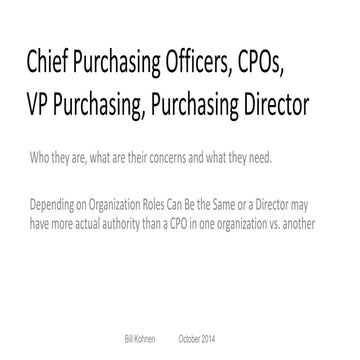 Chief Purchasing Officers Challenges and Goals