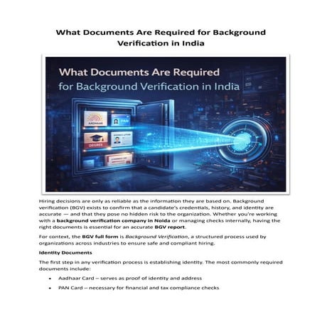 Essential Documents for Background Verification in India: A Complete ...