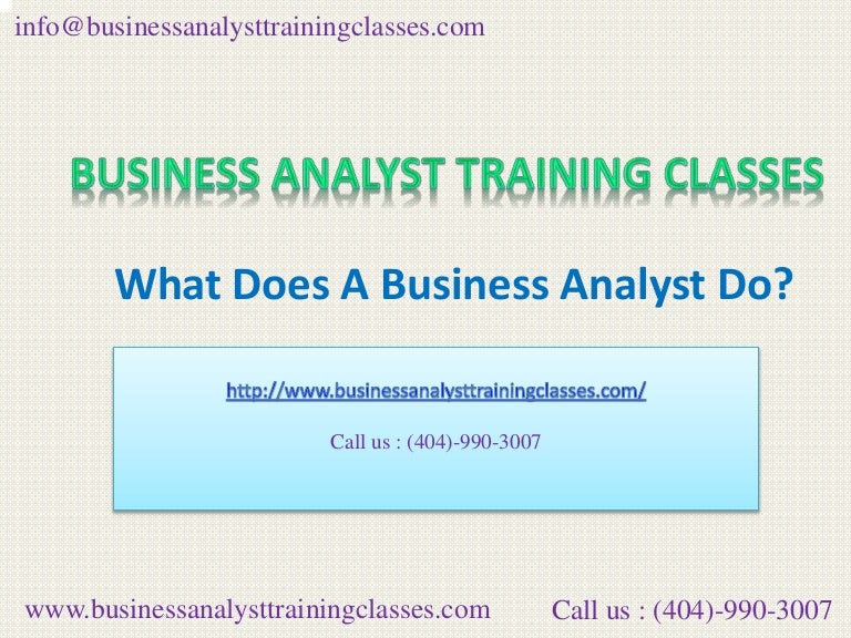What does a business analyst do by business analyst training classes