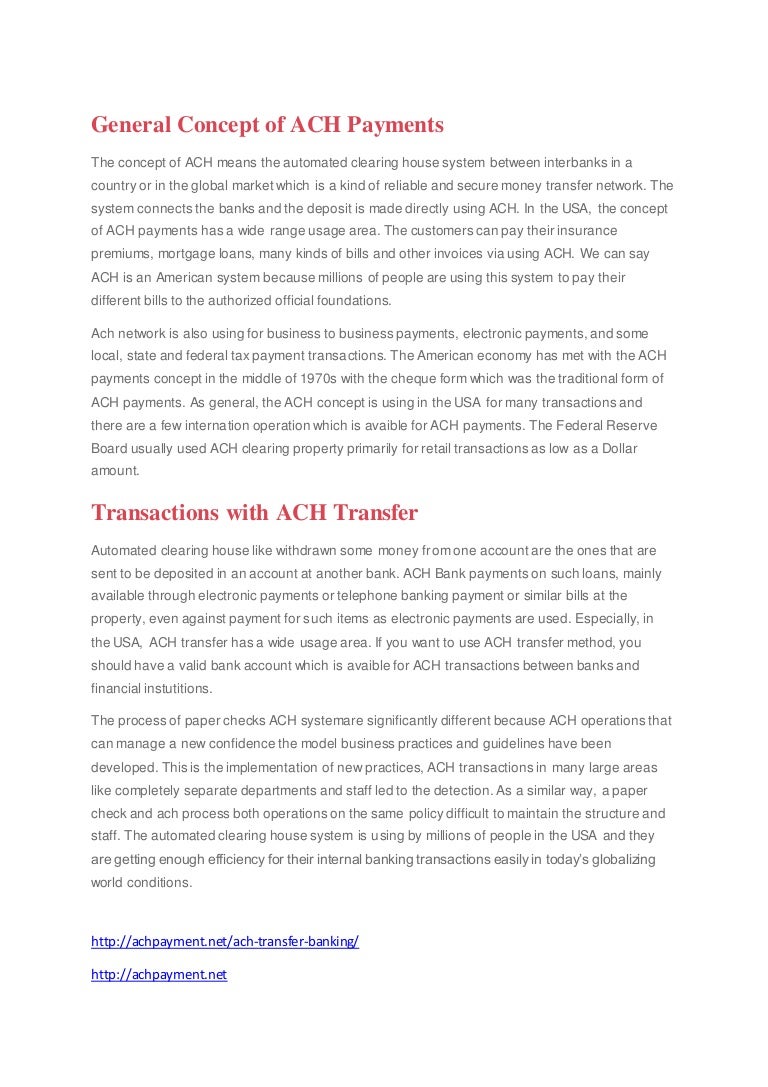 What does ach stands for 